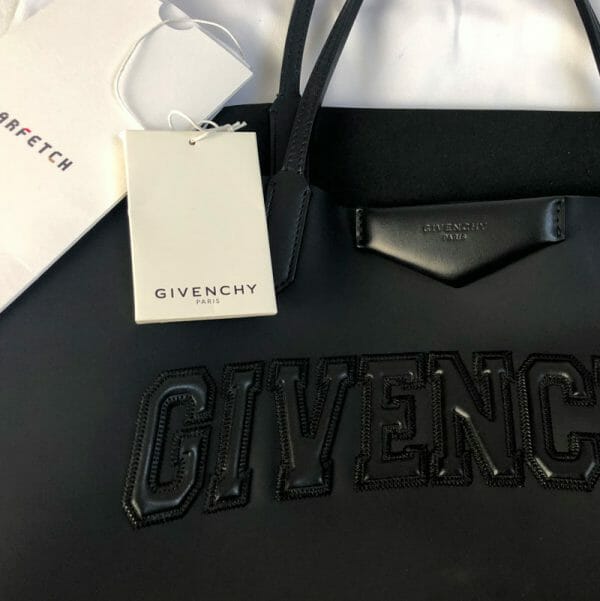 Givenchy logo black shopper tote large bag 1 handbagholic bottom of bag