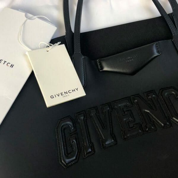 Givenchy logo black shopper tote large bag 1 handbagholic labels