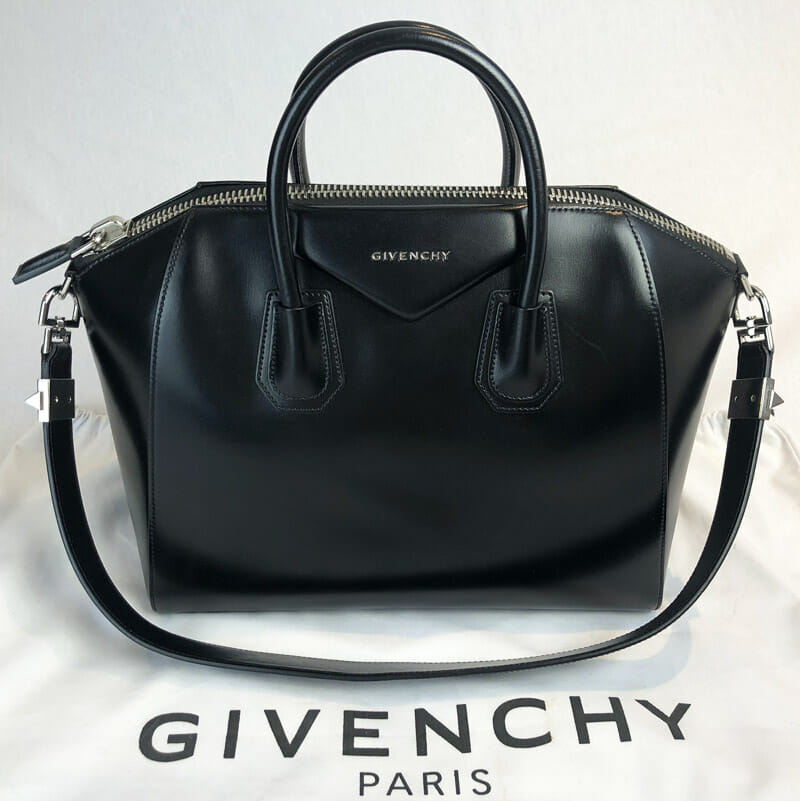 Givenchy Antigona Black Smooth Leather Silver Hardware - Medium ...