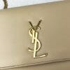 saint laurent kate medium bag in nude powder with gold logo close