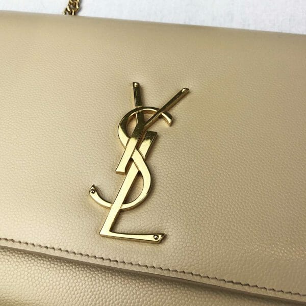 saint laurent kate medium bag in nude powder with gold ysl