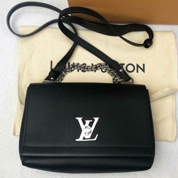 Louis Vuitton lock me bb bag in black with silver handbagholic