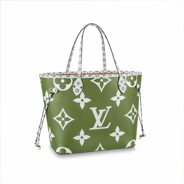 Louis Vuitton Giant Monogram Neverfull MM green and khaki cream