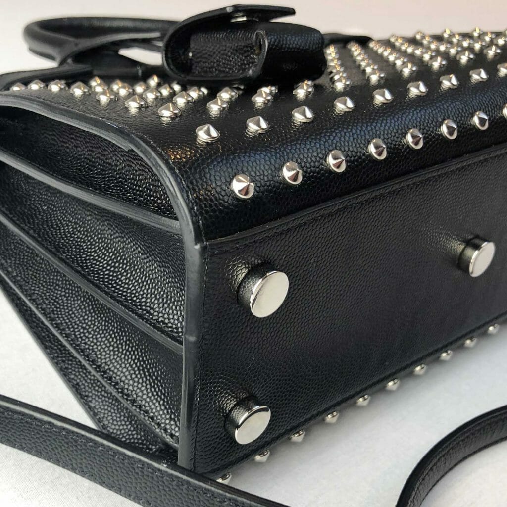 Saint Laurent YSL Studded Nano Sac De Jour - Black Silver Studs ...