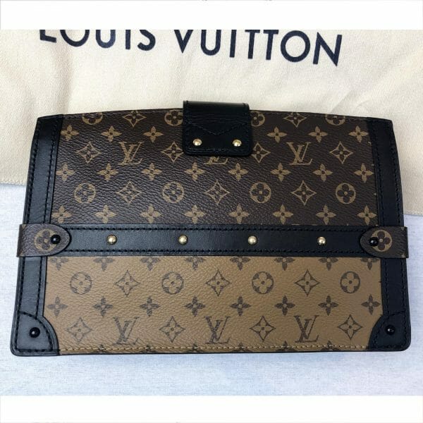 louis vuitton authentic trunk clutch shoulder bag back