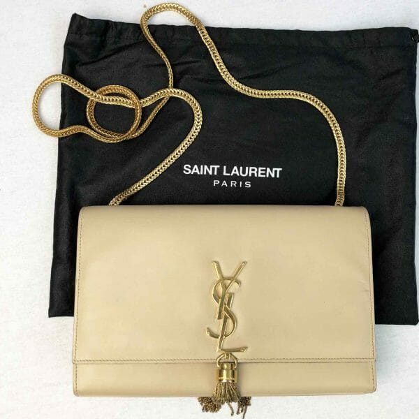 Saint laurent YSL kate tassel bag medium nude powder handbagholic with dust bag