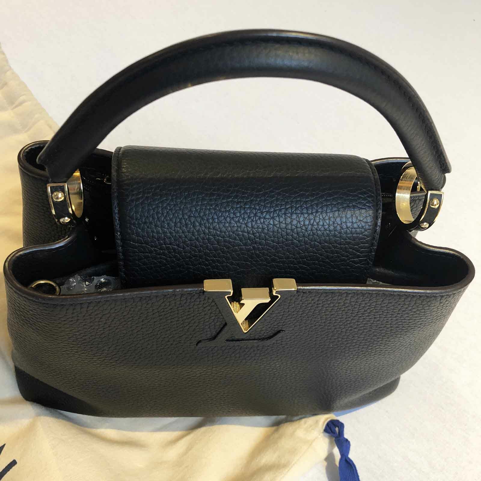 Louis Vuitton Capucines PM – Black and Gold – Handbagholic