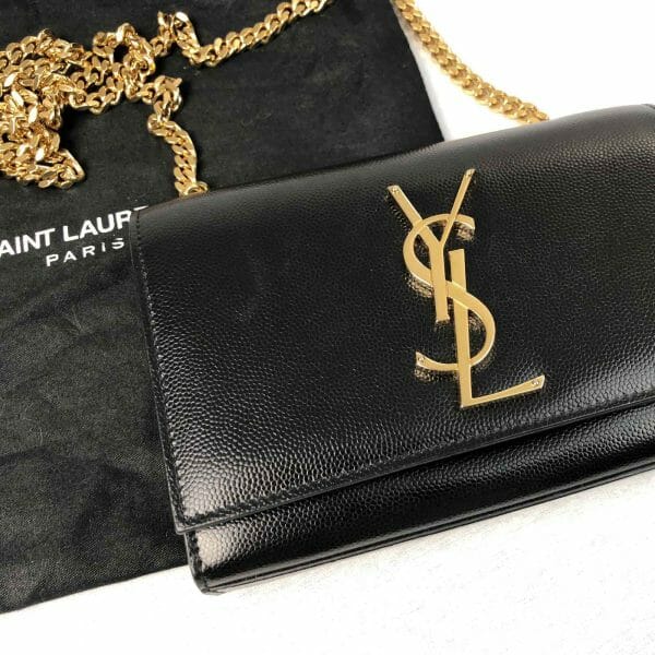 saint laurent mini kate bag black and gold authentic handbagholic 3