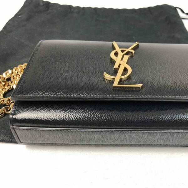 saint laurent mini kate bag black and gold authentic handbagholic bottom