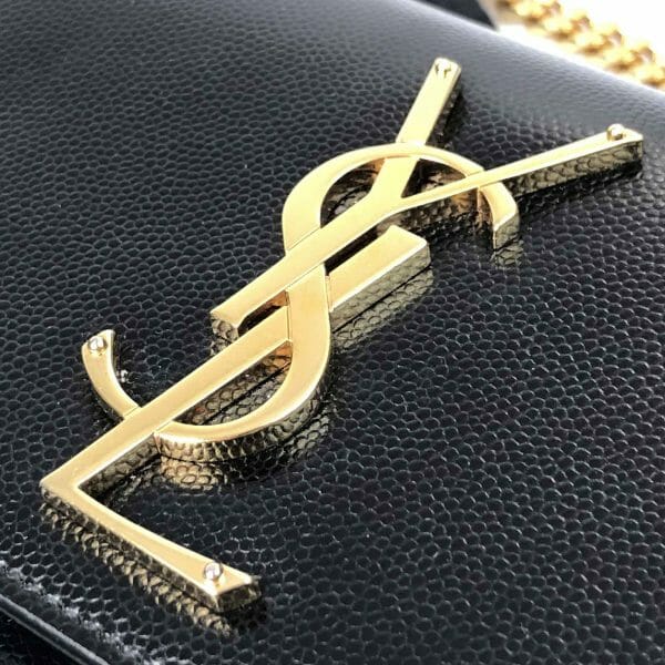 saint laurent mini kate bag black and gold authentic handbagholic gold logo