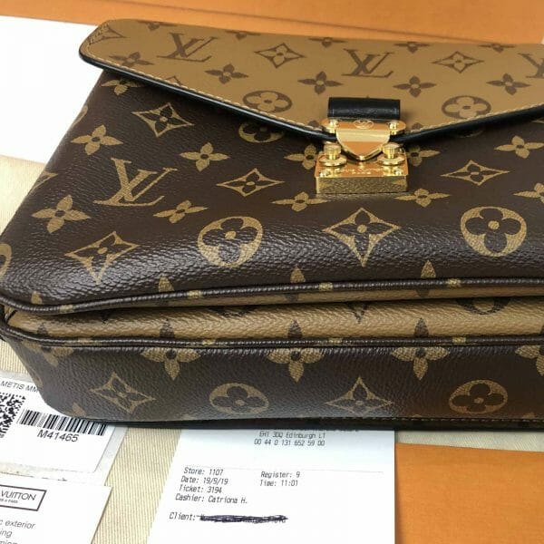 Louis Vuitton Pochette Metis Reverse Monogram rare pre loved handbagholic bottom of bag