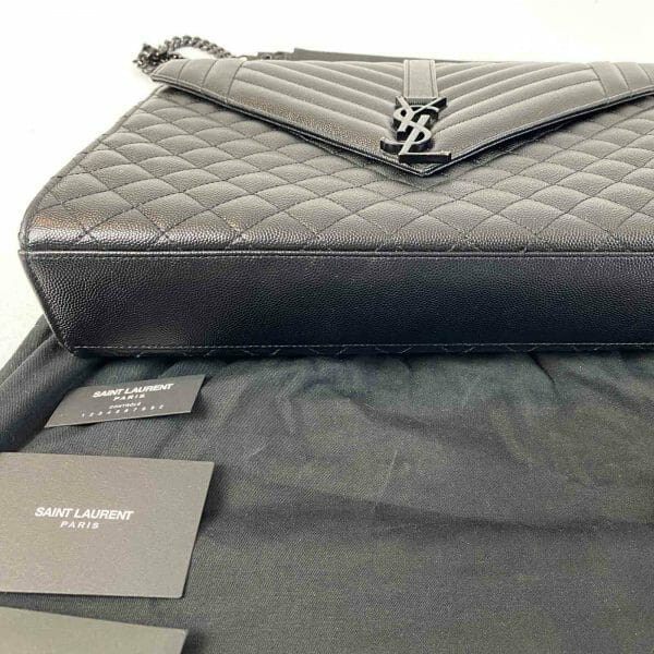 all black ysl envelope bag