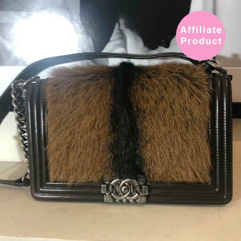 chanel fur boy bag