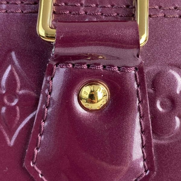 Louis Vuitton Alma MM Violette Purple Vernis Monogram Leather handle