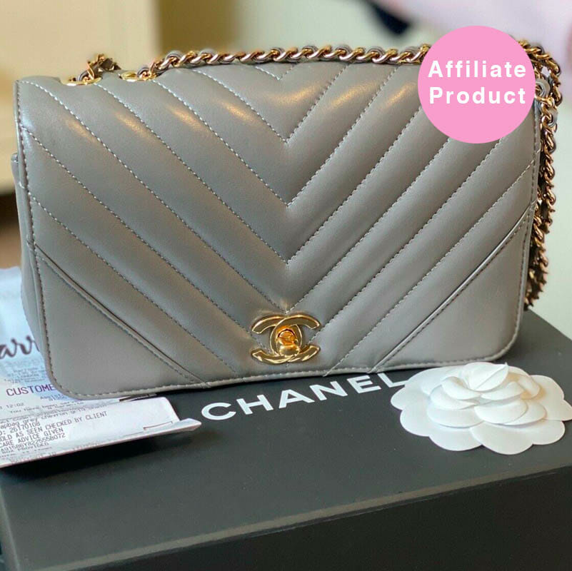 chanel flap bag grey