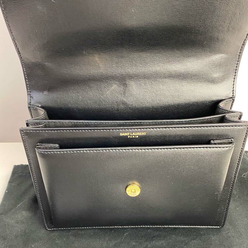 ysl sunset bag black and gold