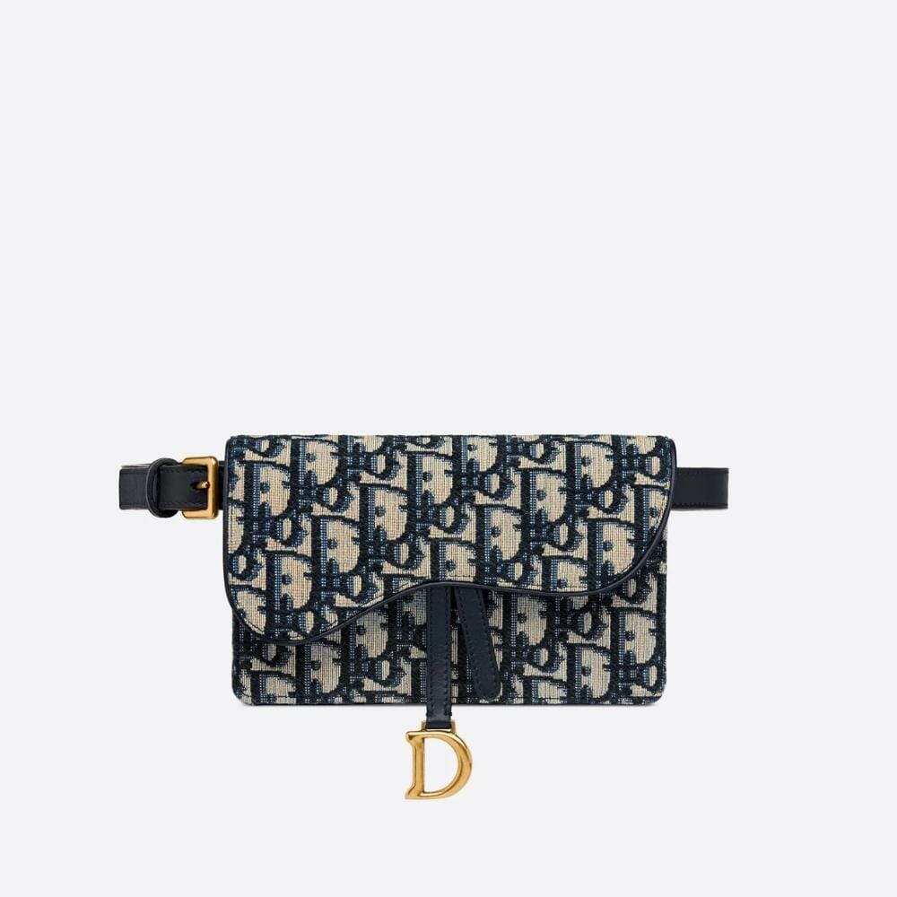 Dior Dior Black Ultra Matte Calfskin Saddle Belt Pouch on SALE